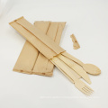 Organic natural disposble bamboo cutlery / flatware set 170mm